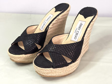 Sandálias Jimmy Choo Black Snake and Raffia Espadrilles Slide Tamanho UE 37 comprar usado  Enviando para Brazil
