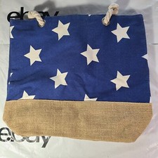 Burlap blue tote for sale  Sedalia