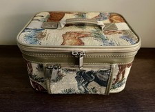 Bagagem de mão tema cavalo estojo higiene cosmético maquiagem tapeçaria 11x8x6 vintage comprar usado  Enviando para Brazil