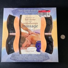 Kit de masaje con piedras calientes libro de terapia y piedras de río basalto caja abierta oferta usada segunda mano  Embacar hacia Mexico