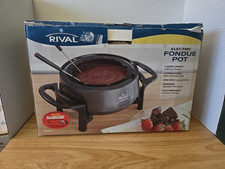 Olla de fondue eléctrica Rival de 3 cuartos de galón de acero inoxidable con 8 horquillas nueva segunda mano  Embacar hacia Mexico