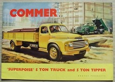 Folheto de vendas COMMER SUPERPOISE 5 TON TRUCK & TIPPER janeiro 1957 #681 comprar usado  Enviando para Brazil