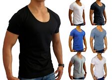 NOVA CAMISETA MASCULINA LISA COLHER PROFUNDA SLIM FIT P - XXL EURO CASUAL MUSCLE FASHION comprar usado  Enviando para Brazil