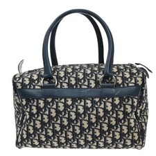 Usado, Bolsa de mão CHRISTIAN DIOR logotipo padrão trotter couro lona azul marinho 35EE695 comprar usado  Enviando para Brazil