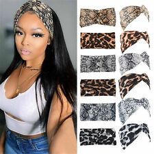 Usado, 6 peças turbante feminino boho leopardo torção com nós faixa de cabelo larga headwrap comprar usado  Enviando para Brazil