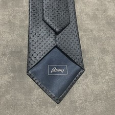 Gravata Brioni masculina de seda medalhão azul geométrica feita na Itália designer luxo comprar usado  Enviando para Brazil