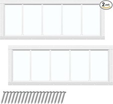 Pacote com 2 10"" x 29"" branco montagem embutida galpão popa janela vidro #3982UY1 comprar usado  Enviando para Brazil