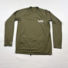Camisa masculina RVCA Olive Rashguard manga longa proteção solar UV compressão superior P comprar usado  Enviando para Brazil