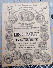 étiquette ancienne kirsch d'occasion  Castillon-la-Bataille