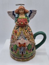 Caneca de chá Jim Shore Angels Four Seasons estatueta com tampa cerâmica verão, usado comprar usado  Enviando para Brazil