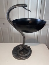 Suporte de cobra KING COBRA PEWTER com tigela de lata de doces de frutas 16’ de altura, usado comprar usado  Enviando para Brazil
