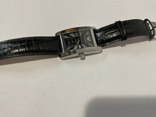Relógio masculino EMPORIO ARMANI AR0143 mostrador preto pulseira de couro retangular novo taco comprar usado  Enviando para Brazil