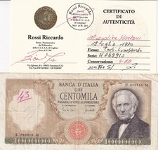 100000 lire manzoni usato  Assemini