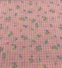 Usado, Antigo Tecido Flocado Rosa Gingham Neon Xadrez Floral Boneca Arcos Grande Remanescente comprar usado  Enviando para Brazil