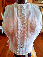 Plastron linon dentelle d'occasion  Château-du-Loir