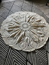 Capa de mesa/afegã redonda de crochê feita à mão - 5’ cor off white, usado comprar usado  Enviando para Brazil