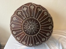 Leather pouf ottoman d'occasion  Expédié en Belgium
