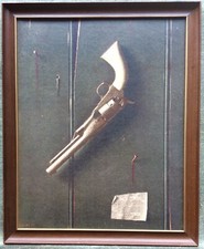 PINTURA REVÓLVER COLT 1890 W M IMPRESSÃO ARTÍSTICA HARNETT pistola vintage guerra civil arma comprar usado  Enviando para Brazil