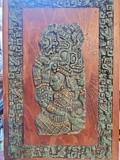 Placa de pedra parede maia asteca malaquita arte esmagada pendurada escultura mexicana comprar usado  Enviando para Brazil