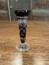 cut crystal purple glass vase for sale  Ashland