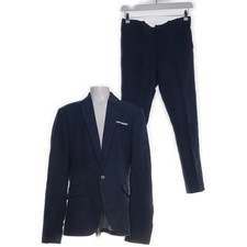 Używany, H&M, garnitur, rozmiar: 164, bawełna/len/poliester, niebieski #PqQ na sprzedaż  PL