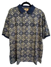 Polo masculino Duck Head XL vintage EUA, multicolorido geométrico azul comprar usado  Enviando para Brazil