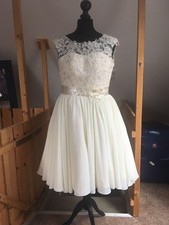 Brautkleid kurz taubenweiß gebraucht kaufen  München