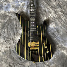 Guitarra elétrica Synyster Gates preta com listras douradas personalizada-S Floyd Rose comprar usado  Enviando para Brazil