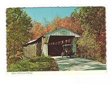 Adams Mill Covered Bridge - Carroll County Indiana Vintage Pocztówka Niewysłana na sprzedaż  Wysyłka do Poland