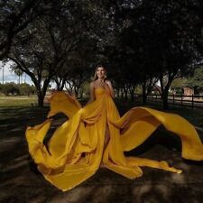 Usado, Vestidos de maternidade femininos de renda de chiffon para sessão de fotos frente dividida vestido de gravidez comprar usado  Enviando para Brazil