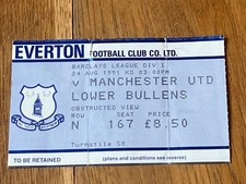 Ticket 1991 everton for sale  DUNMOW