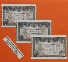 Usado, @RAROS@ LOTE de 3 BANCOS CAJAS Bilbao 10 PESETAS 1937 VIZCAYA.. Pick S562 España comprar usado  Enviando para Brazil