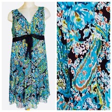 Vestido Midi CONNECTED Feminino Plus Size 22W Verde Paisley Decote V Sem Mangas comprar usado  Enviando para Brazil