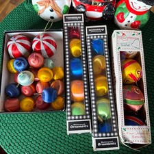 Vintage christmas baubles for sale  MALTON