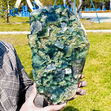 Amostra mineral de cristal de quartzo fluorita cúbica verde natural 12,56 lb comprar usado  Enviando para Brazil