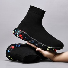 Tênis de meia alta preto moda masculino casal casual plataforma de caminhada comprar usado  Enviando para Brazil