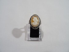 ANCIEN BIJOU BAGUE CAMEE ET MARCASSITE EN ARGENT MASSIF SILVER CAMEO RING comprar usado  Enviando para Brazil