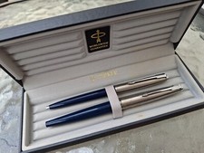 Conjunto de caneta-tinteiro e esferográfica Parker 45 azul comprar usado  Enviando para Brazil