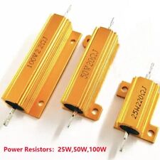 Usado, Resistor de metal enrolado com fio concha de alumínio de alta potência 25/50/100W Watt 0,01-5KΩ Ohm comprar usado  Enviando para Brazil