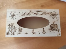 Boite mouchoirs pyrogravée d'occasion  Gap