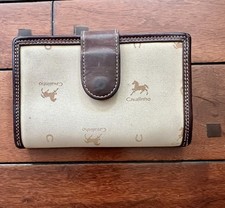 Carteira Cavalinho Bi Dobrável Couro Marrom Creme Moeda Multi Bolso Fecho de Pressão comprar usado  Enviando para Brazil