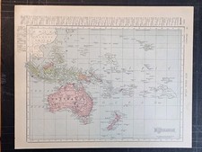 Mapa de Oceanía 1906 (Australia y alrededores) con Sudáfrica en reverso segunda mano  Embacar hacia Mexico