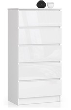 AKORD KOMODA K60 5SZ CLP BIAŁY POŁYSK na sprzedaż  PL