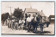 Usado, Cartão postal não publicado foto RPPC ocupacional vagões de cavalos construção de estradas c1910 comprar usado  Enviando para Brazil