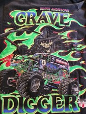Camiseta Vintage Anos 90 Grave Digger Monster Truck Manga Longa M AllSport EUA Flame comprar usado  Enviando para Brazil
