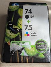 Cartucho de tinta preto/tricolor HP 74/75 (CC659FN), usado comprar usado  Enviando para Brazil