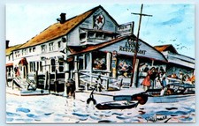 Cartão postal SOUTH NORWALK, CT Connecticut ~ LYON'S PIER RESTAURANT c1950s Roadside, usado comprar usado  Enviando para Brazil