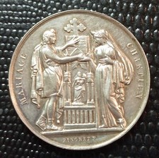 Medaille mariage chretien d'occasion  Saint-Pantaléon-de-Larche