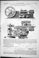 Usado, Impressão antiga 1881 horizontal refrigerador de ar seco máquinas Hall Dartford 19º comprar usado  Enviando para Brazil