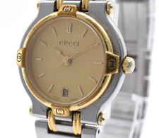 Vintage [Exc+5] GUCCI 9000L 25mm Relógio Feminino de Quartzo Prata Dourada 24mm JAPÃO comprar usado  Enviando para Brazil